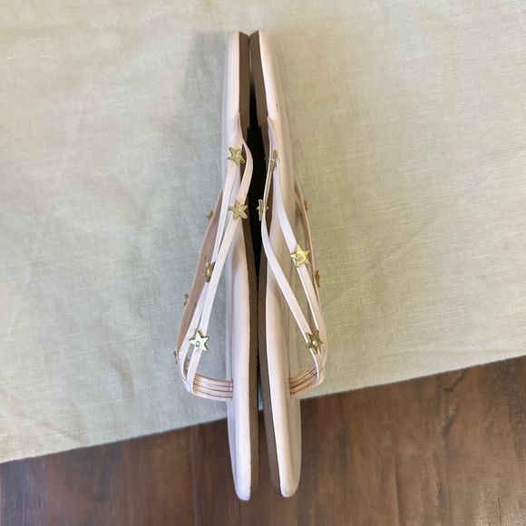 TKEES Duo Stars Flip Flop Sandals in Blush Pink Cowhide Leather - Picture 6 of 10